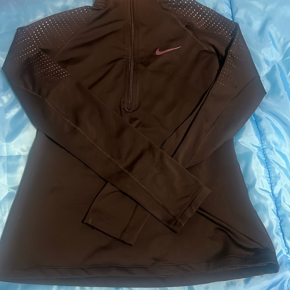 Girl black and purple Nike quarter zip jacket